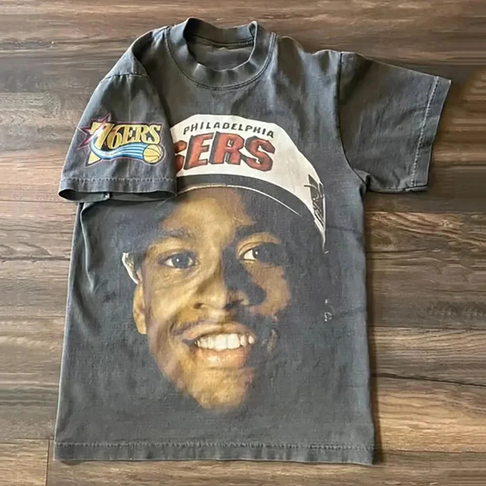 Aonga Y2K Casual Fashion T Shirt Harajuku Hip Hop Figure Graphic Printed T Shirt Gothic Retro Oversized Short Sleeved Mens Womens Tops aonga