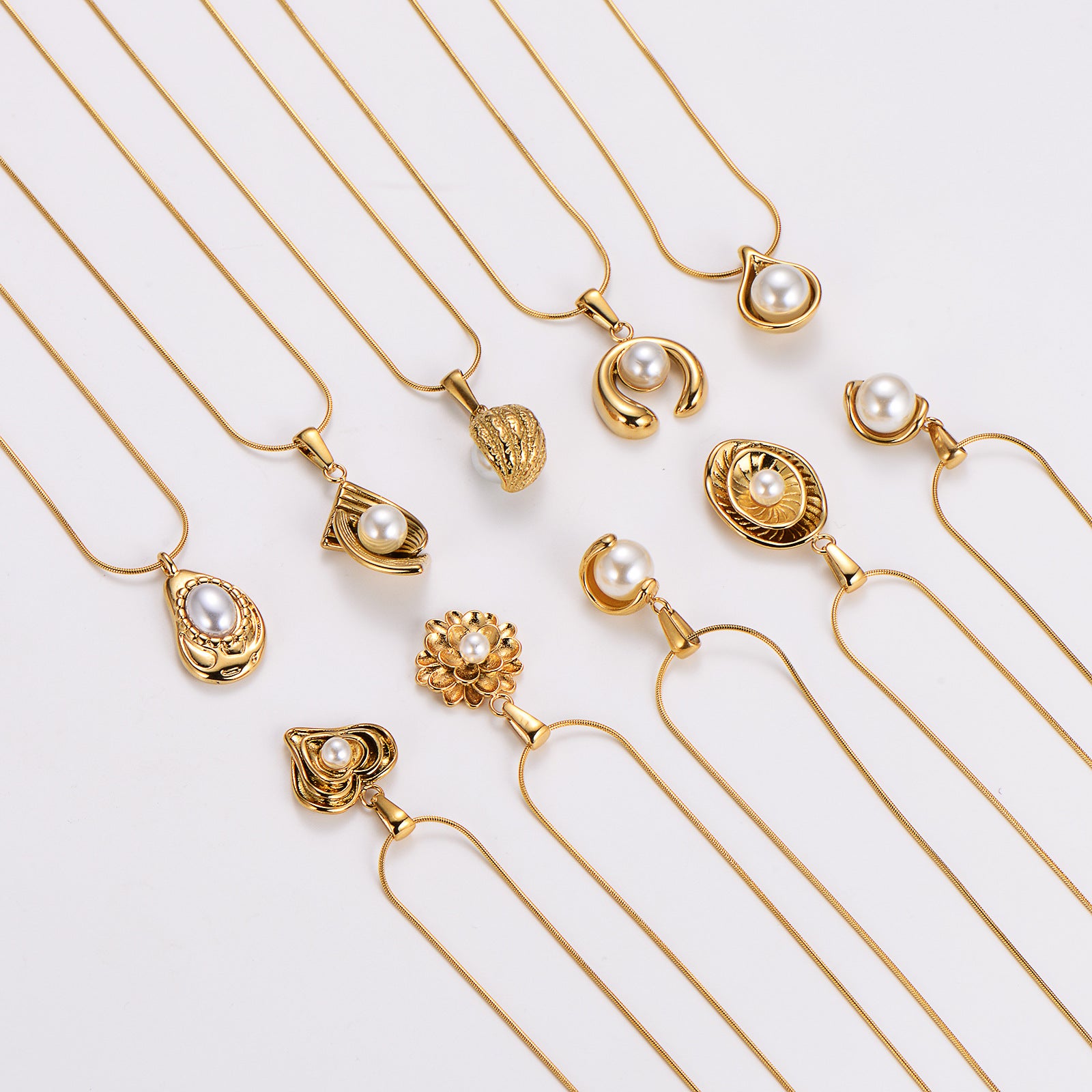 Aml French Retro Fashion Geometric Love Necklace Female Stainless Steel Style Clavicle Chain