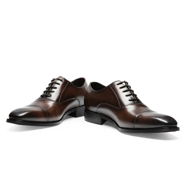 Gentleman's Oxford Shoes Classic Lace Up Formal Shoes Business Lather Shoes-vocosishoes