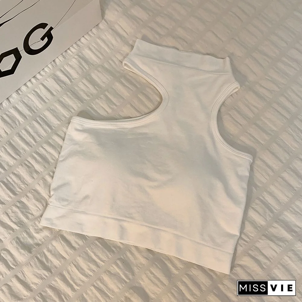 Irregular Pure Color Crop Top