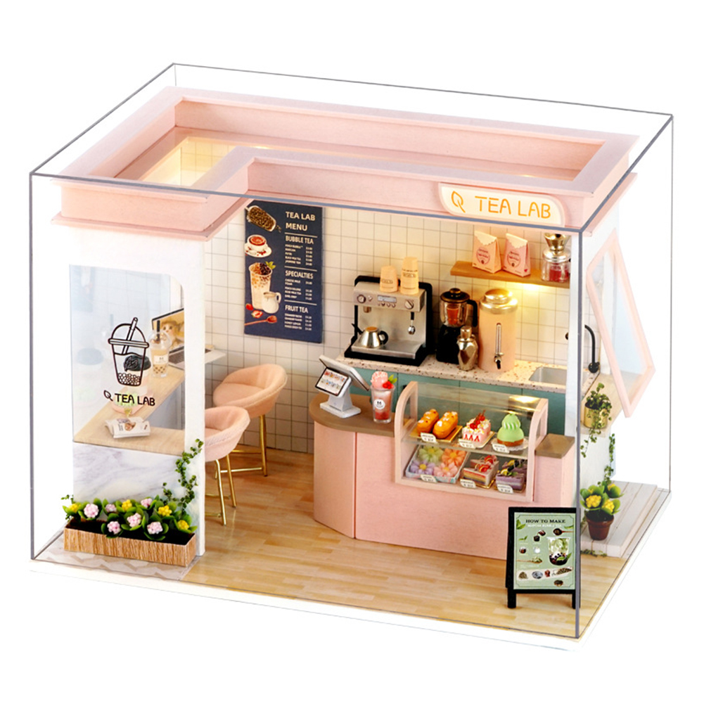 Handmade Model Mini Dollhouse 3D Wooden Store Assembling Toys for Kids