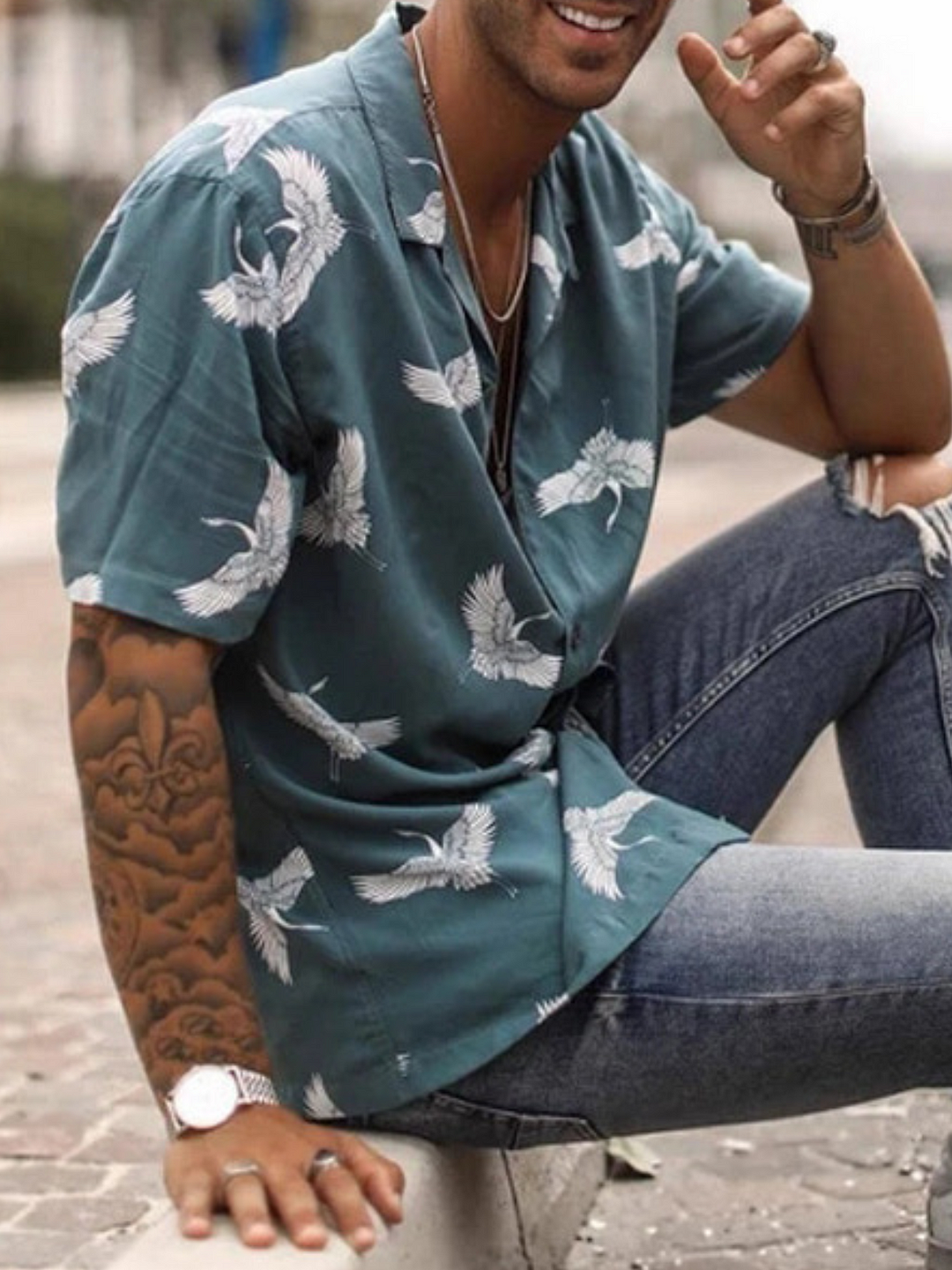 Blue Cotton Boho Shirts & Tops