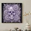Partial Drill 5D Diamond Painting Kit Skull Abstract 30x30cm(Purple Skull)