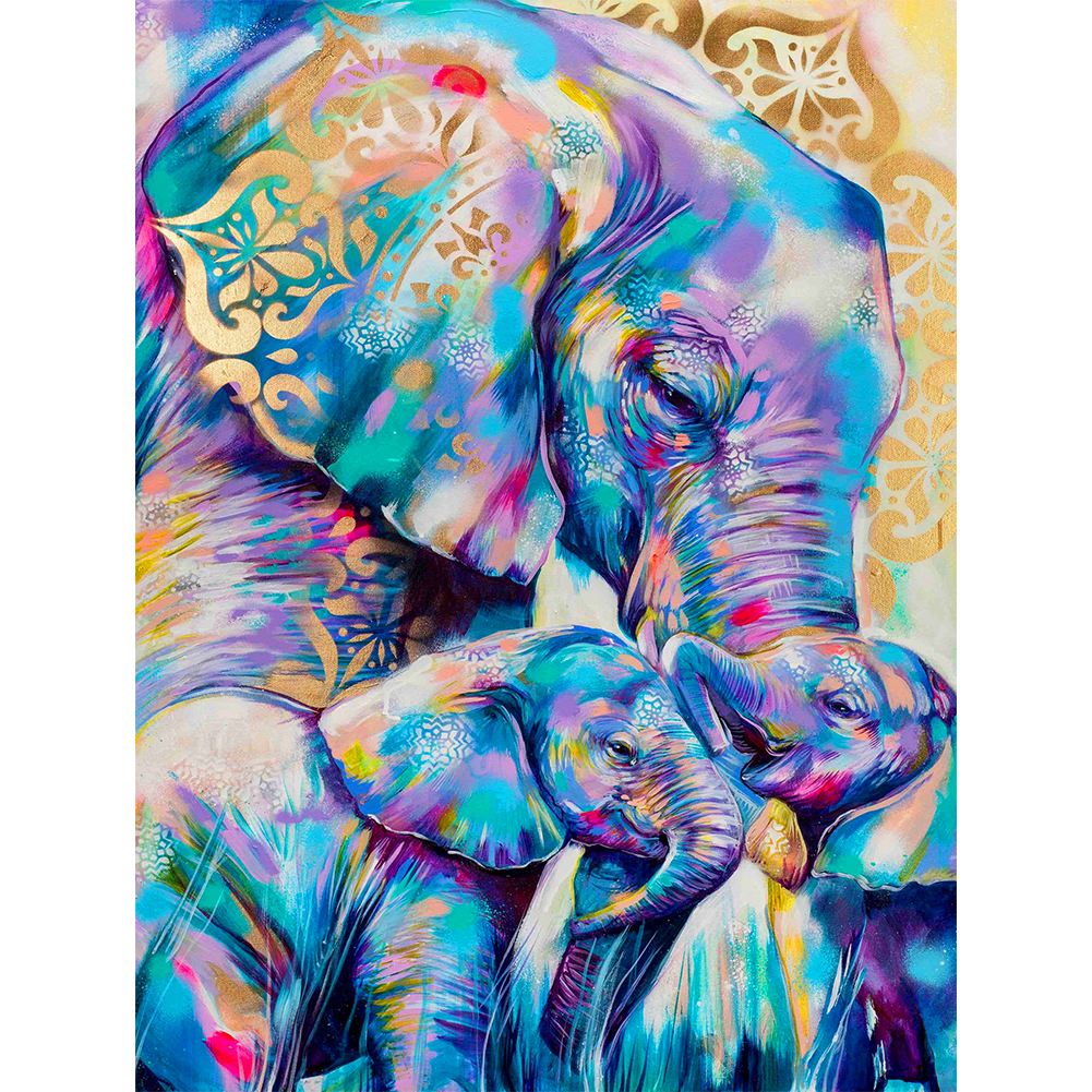 

(Multi-Size) Elephants - Round/Square Drill Diamond Painting 30*40CM/40*50CM, Square diamond 30*40cm, 501 Original