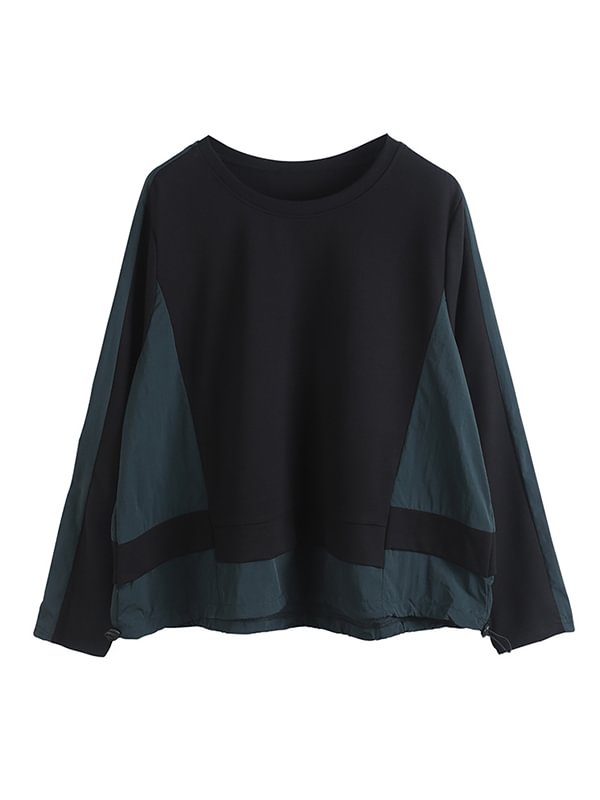 Original Contrast Colors Loose Batwing Sleeve Sweatshirts