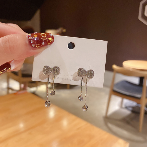 Bow full diamond earrings | 168DEAL