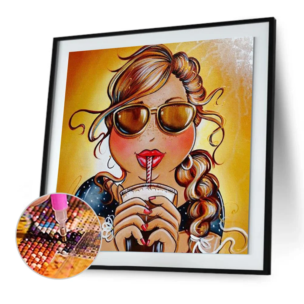 5D Diamond Painting DIY girl Full Drill Round Wall Picture