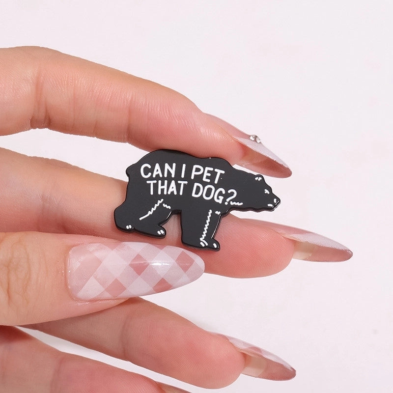 Cartoon Style Cute Pin Animal Letter Alloy Stamping Stoving Varnish Plating Unisex Badge Brooches Collar Pin