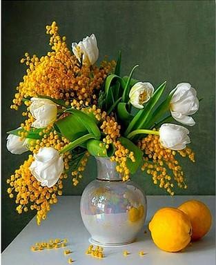 

Yellow Lemon Flowers – Paint By Numbers - 40*50CM, 501 Original