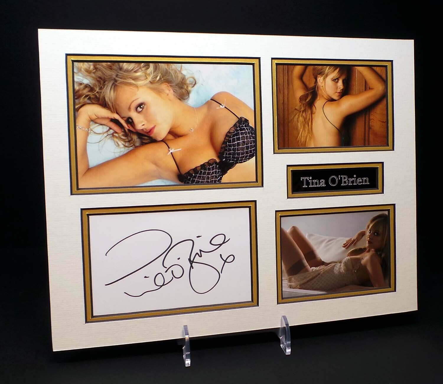 Tina O'BRIEN Signed Mounted SEXY Photo Poster painting Display AFTAL RD COA Sarah Coronation St