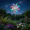 Solar Rainbow Pinwheel Garden Light with LED Solar Lights Solared Powered Wind Spinner Stake Waterproof Decorative Wind Spinner Lawn Lights for Lawn Patio Walkway Flower Bed