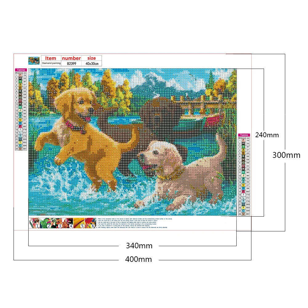 Diamond Painting - Full Round Drill - Puppy(40*30cm)