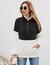 Zipper lapel blouse