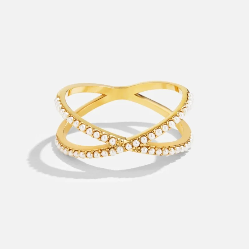 18K Gold & Pearl Infinity Ring