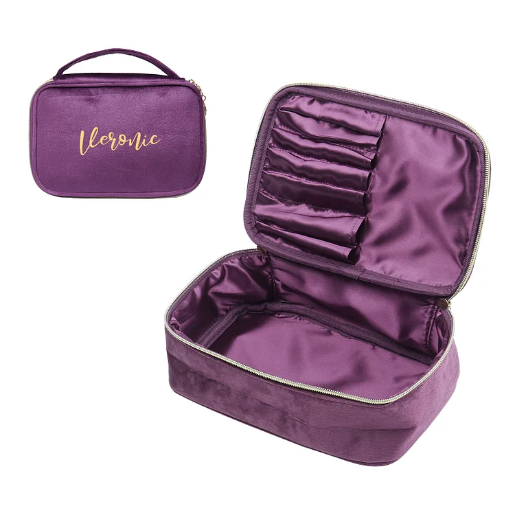Cosmetic Bag-Personalized 1 Name Customized Polyester Storage Compartment Cosmetic Bag In Various Colors