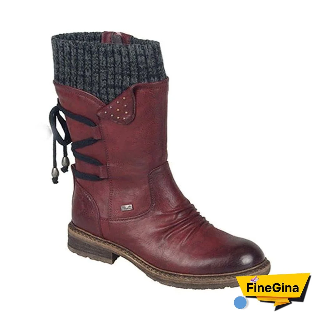 Warm Back Lace-Up Winter Boots