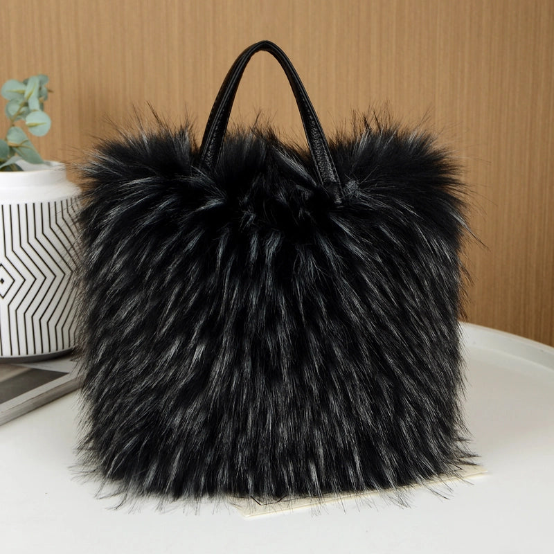 New Imitation Raccoon Fur Fur Plush Bag Women’s Bag Furry Personalized Design Handbag