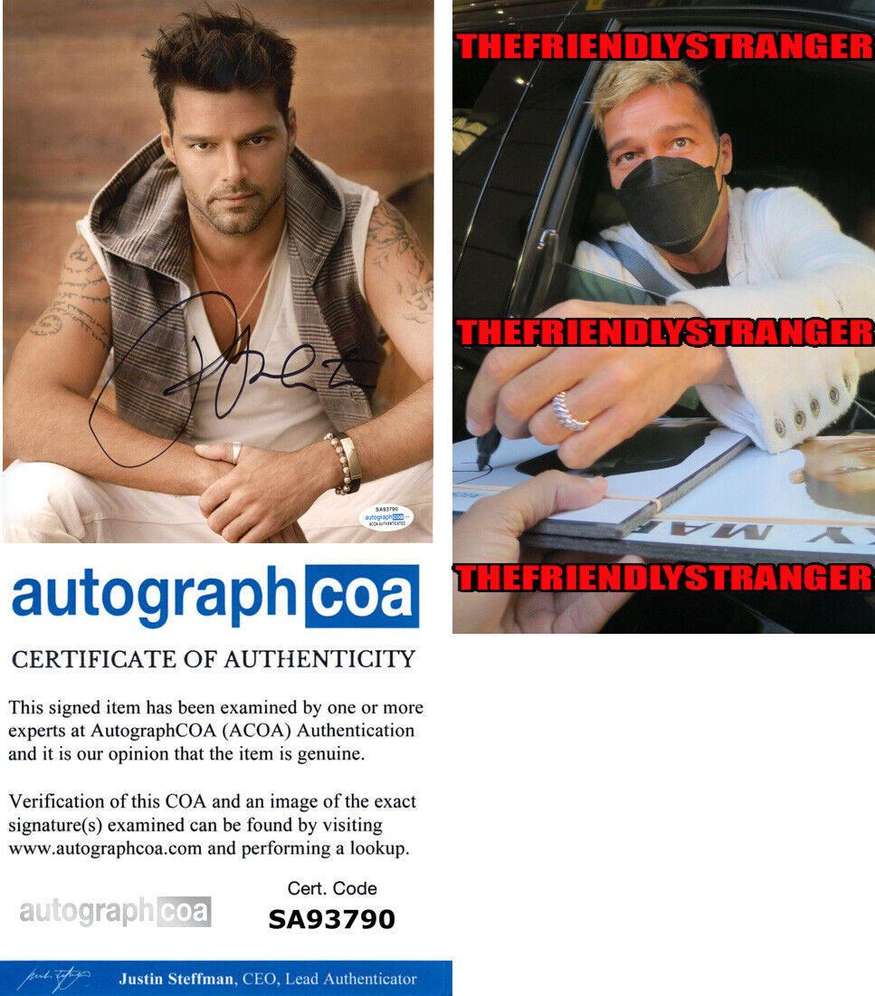 RICKY MARTIN signed Autographed 8X10 Photo Poster painting b PROOF - Hot SEXY Singer ACOA COA