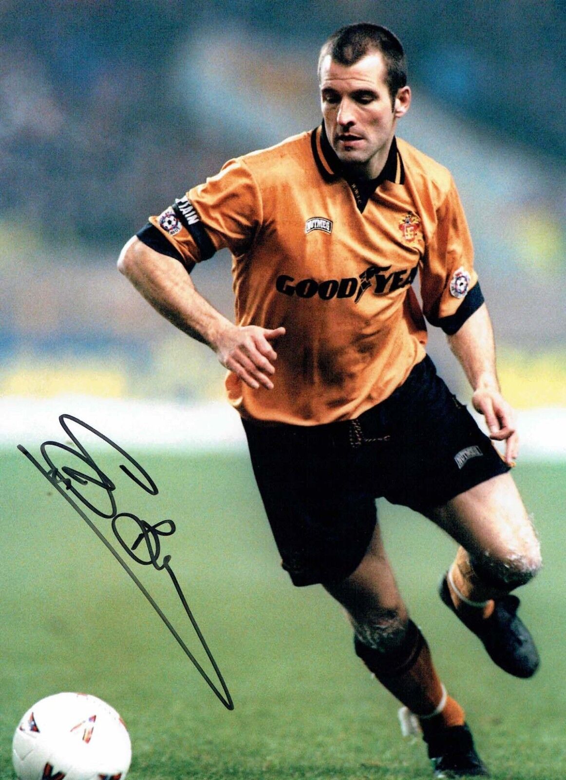 Steve BULL Football LEGEND 16x12 Signed Autograph WOLVES Photo Poster painting E AFTAL COA