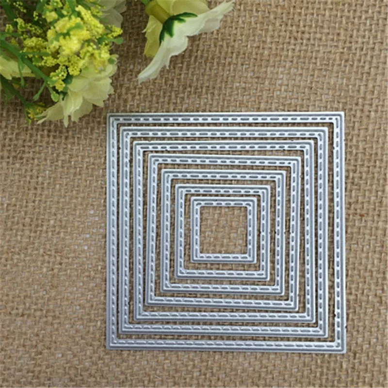 Outside In Stitched Rectangle Stackables Metal Die cutting Dies For DIY Scrapbooking Photo Album Decorative Embossing
