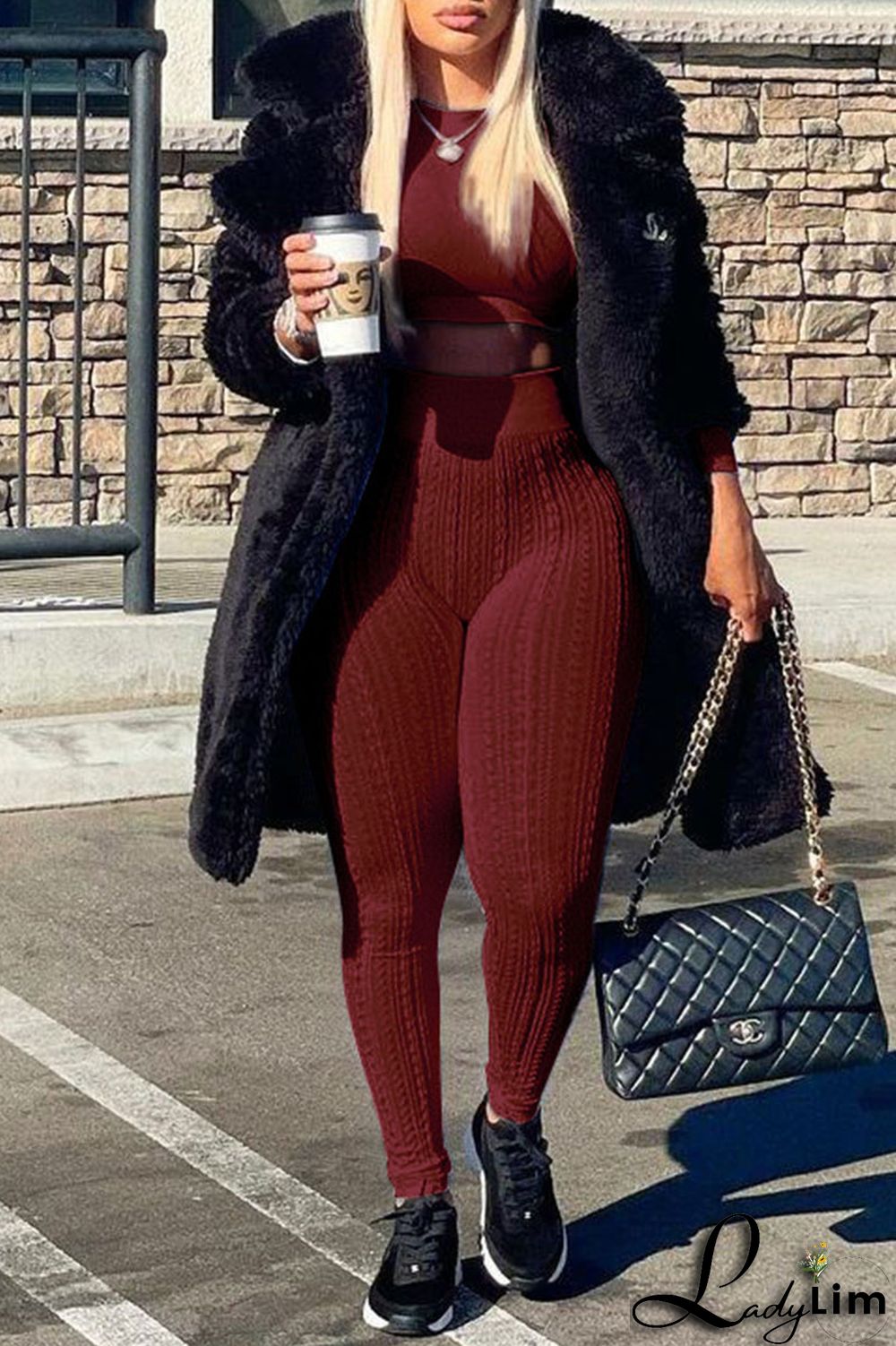 Black Casual Solid Split Joint O Neck Long Sleeve Two Pieces