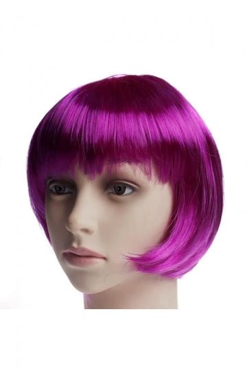 Straight Bobo Wigs For Halloween Party Costume Ball Cosplay Purple-elleschic
