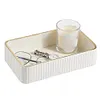 [US Local Warehouse] Valet Tray Multi-Function Desktop Organizer Tray PU Leather Storage Box (White)