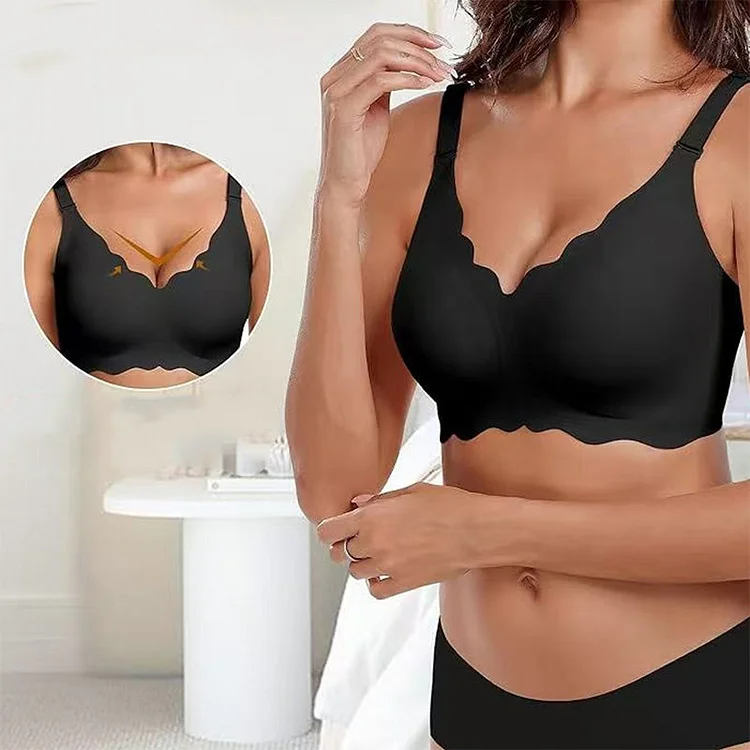 Reggiseno push-up senza cuciture con scollo a V profondo e senza ferretto