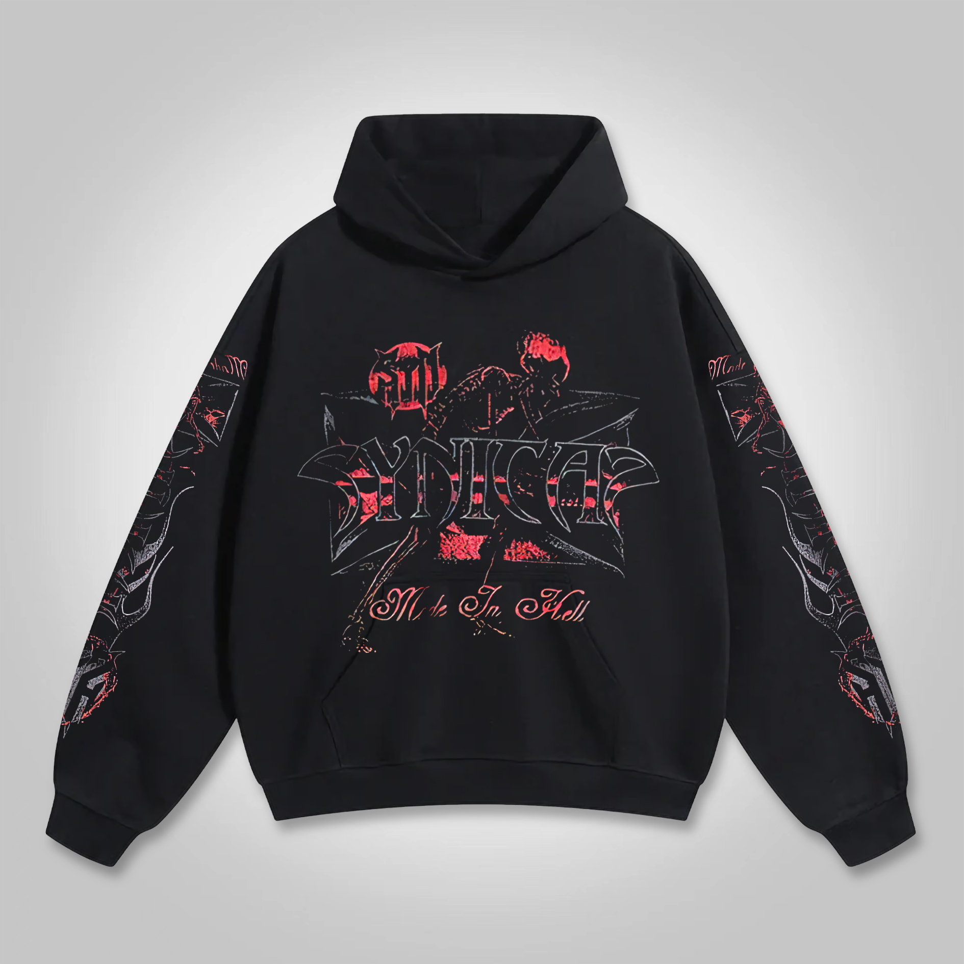 Sopula Vintage Street Flame Graphic Print Side Pockets Hoodie - SOPULA