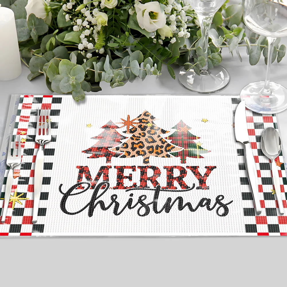 DIY Christmas Diamond Painting Placemats DIY Diamond Dot Kits for Home Decor