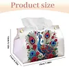 Kit de bo&icirc;te de mouchoirs Peacock DIY PU Diamond Box de Mouchoirs de bureau avec strass et bo&icirc;te de mouchoirs d&eacute;corative en diamant pour adultes