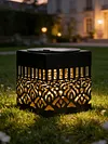 Solar Powered Deck Step Stair Lights Mandalas Theme Waterproof Fence Light Decorative Mandalas Lights for Garden Post Patio Backyard Yard Decor