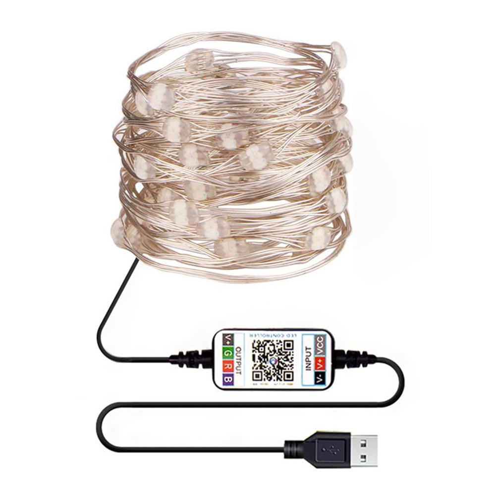

USB Bluetooth App Control LED String Light Copper Wire Christmas Decoration, 501 Original