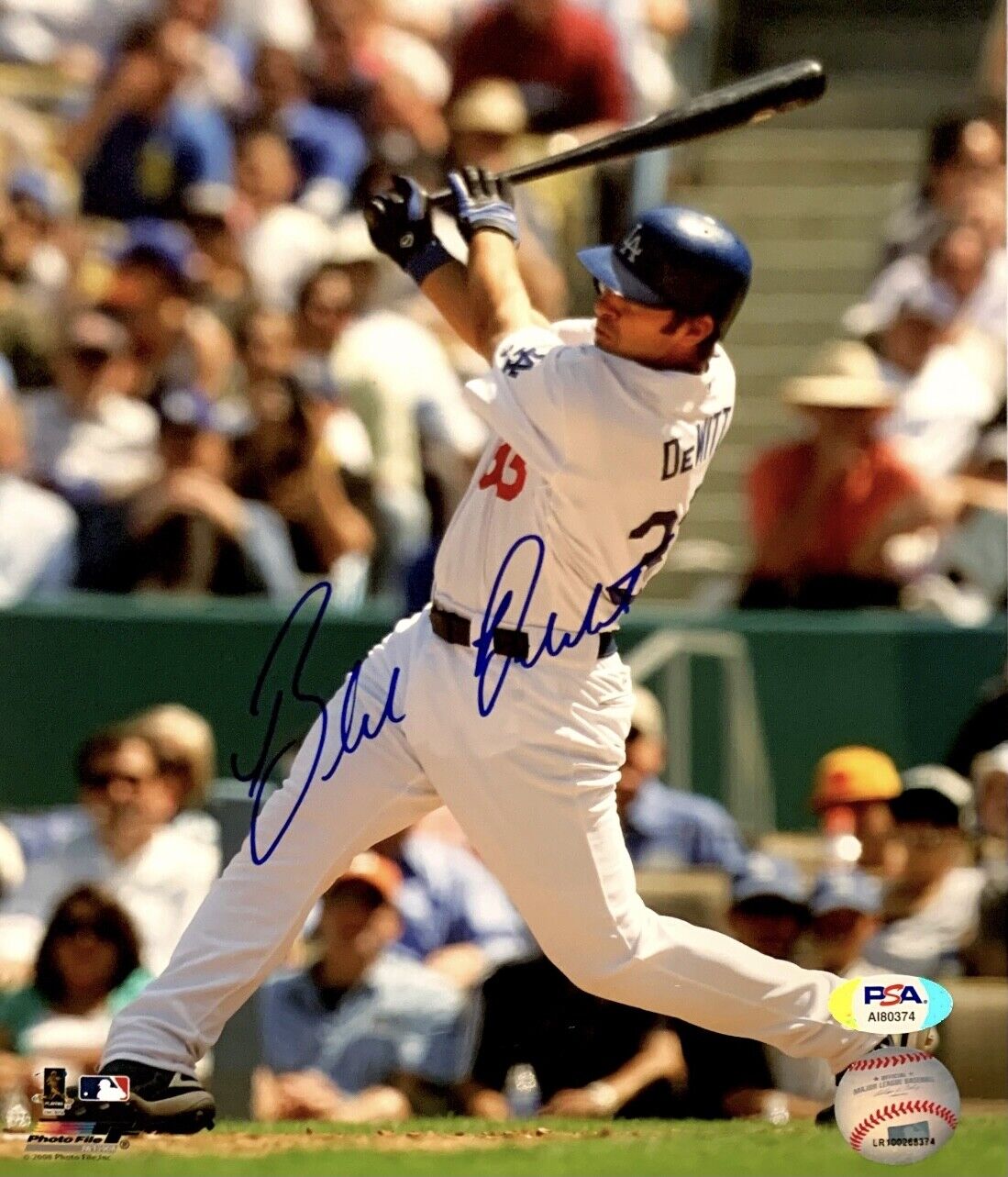 Blake DeWitt Signed Los Angeles Dodgers 8x10 Photo Poster painting PSA AI80374