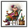 Lady Drinking Red Wine-11CT Stamped Cross Stitch 40*40cm/15.75*15.75in tapestrymarket