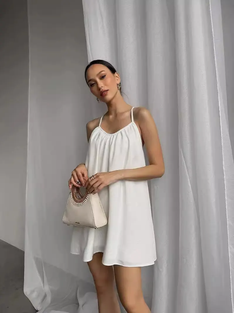 Nigikala Nigikala Women's Beach Dress Casually Bare Back Short Summer Sling Dress Women