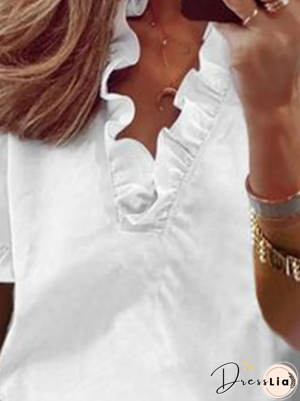 Casual V Neck Short Sleeve Tops