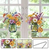 (US Local)2Pcs Bouquet Special Shape Diamond Painting Hanging Pendants for Wall Window Decor