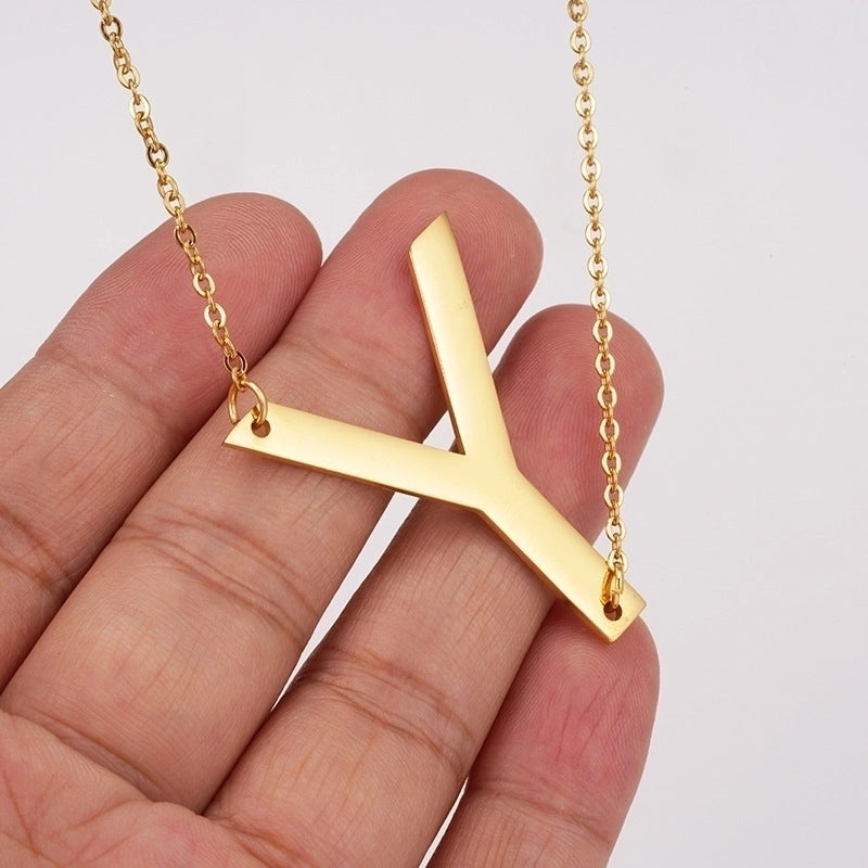 Minimalist Letter Stainless Steel Necklace Plating Stainless Steel Necklaces