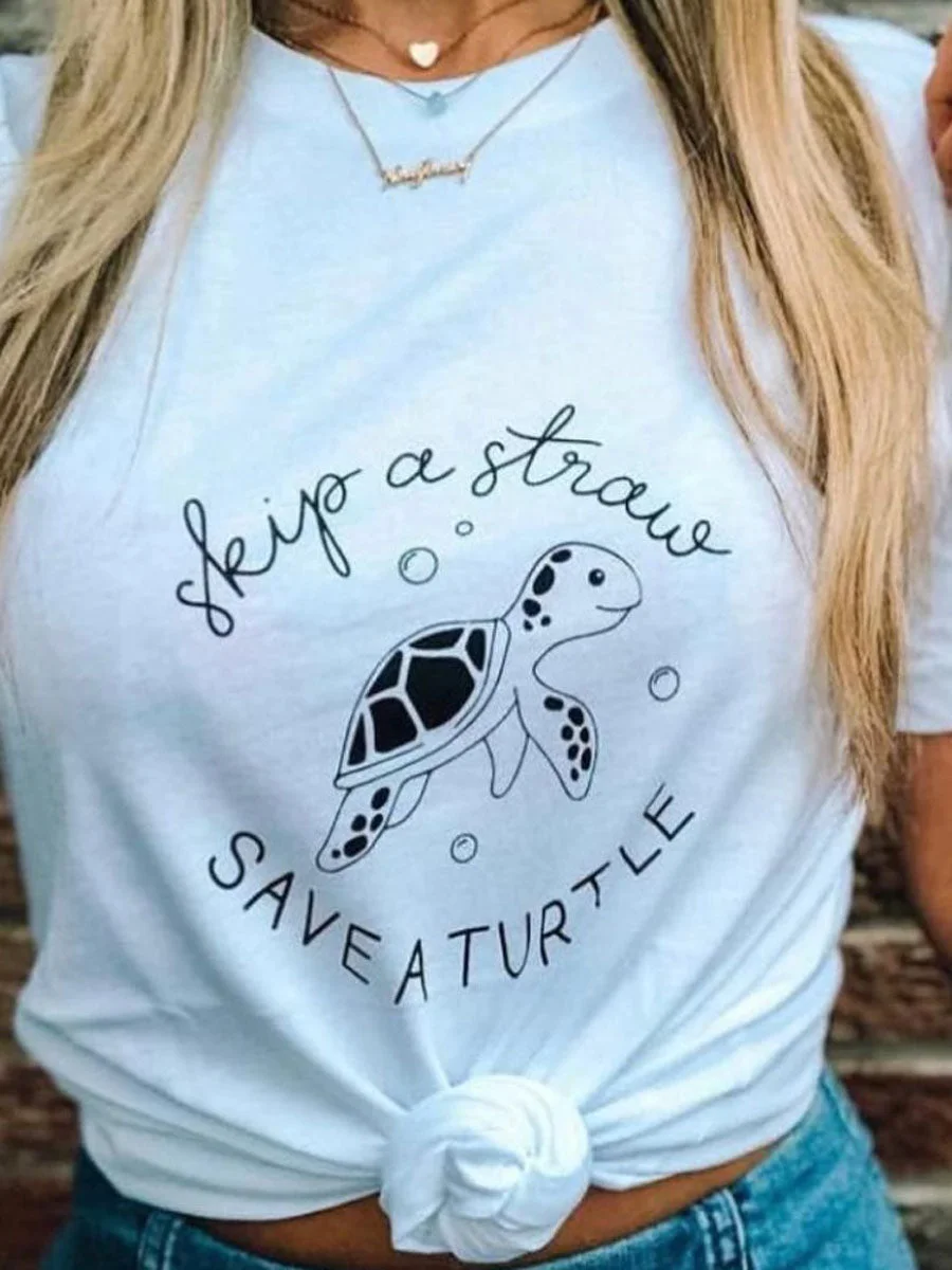 SKIP A STRAW SAVE A TURTLE T-shirt