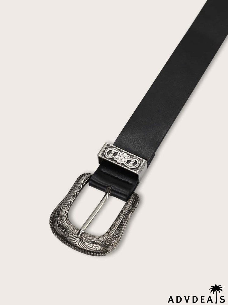 Floral Pattern Buckle Belt