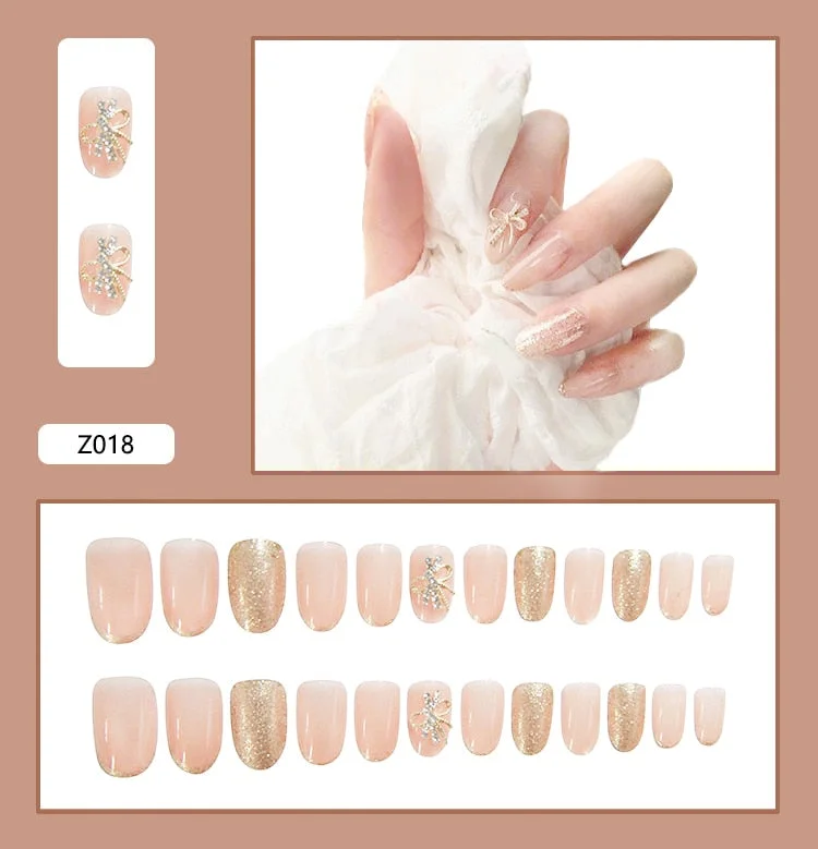 24Pcs/Set 3D Butterfly Three Dimensional Bow Bride Fresh and Elegant White Wear Remov DIY Manicure Nail Art Tools-Nail Inspo