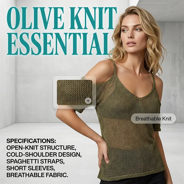 Women's Summer Knit Cold-Shoulder Top