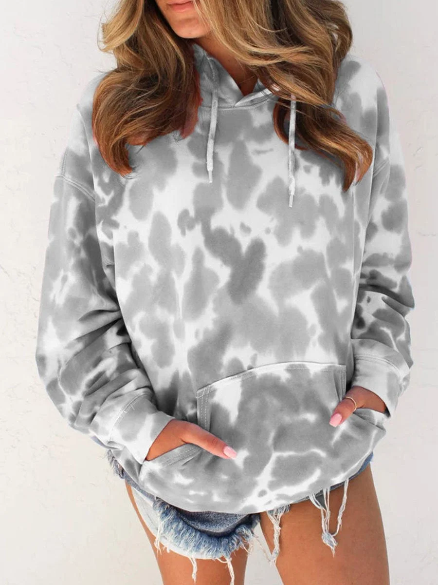 Drawstring Kangaroo Pocket Tie Dye Hoodies