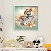 Tiger Mother And Cub-11CT Stamped Cross Stitch 40*40cm/15.75*15.75in