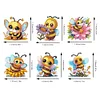 6Pcs Diamond Painting Flower Bee Fridge Magnet for DIY Art Crafts