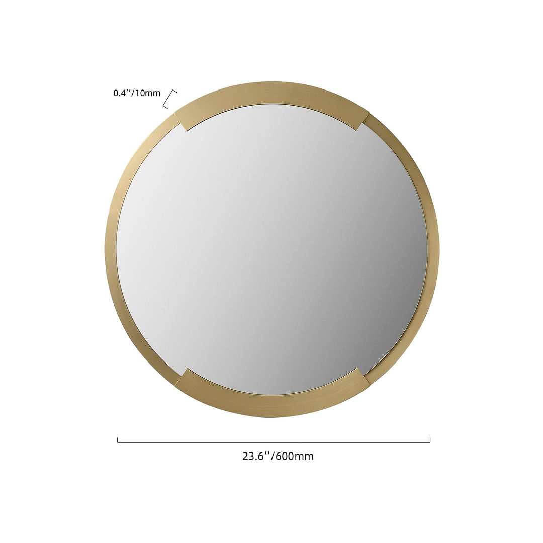 Modern Industrial Gold Scalloped Frame Mirror