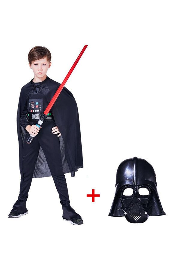 Halloween Star Wars Darth Vader Costume For Kids Boys Black-elleschic