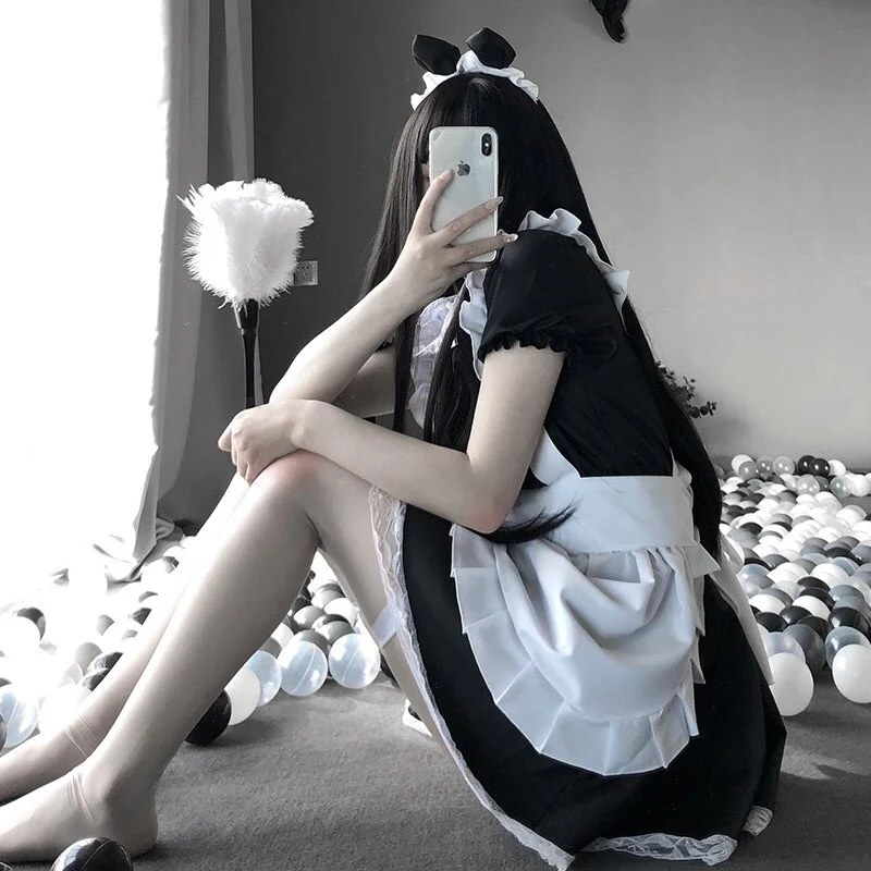 Billionm Women Sexy Cosplay Sweet Lolita Dress Japanese Maid Costume Anime Cosplay Kawaii Coffee Bar Uniform Halloween Outfit