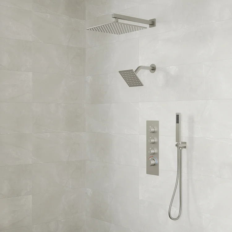SFS1002A-NK12 Dual 12-Inch Rain and 6-Inch Shower Head System with Extra 6 Body Jets